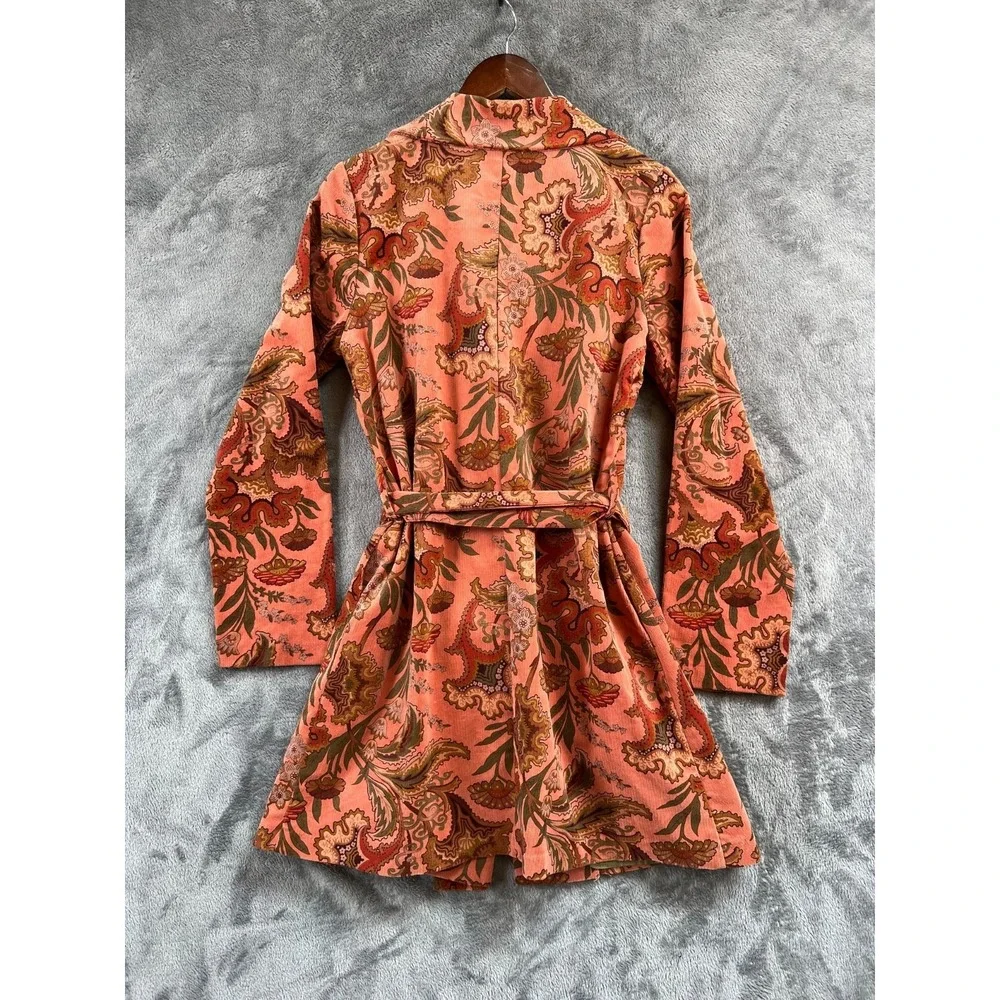 Just In Time USA Corduroy Jacket Womens Large Pink Floral Y2K Vintage - Picture 3 of 11